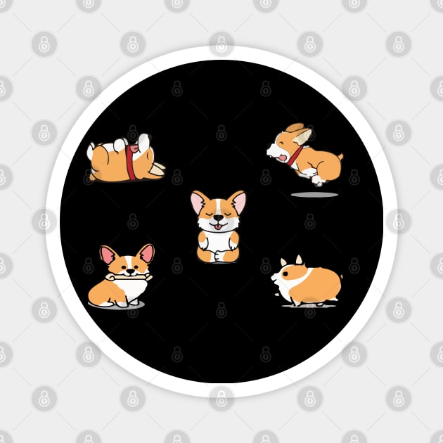 corgi puppies Magnet by Serotonin